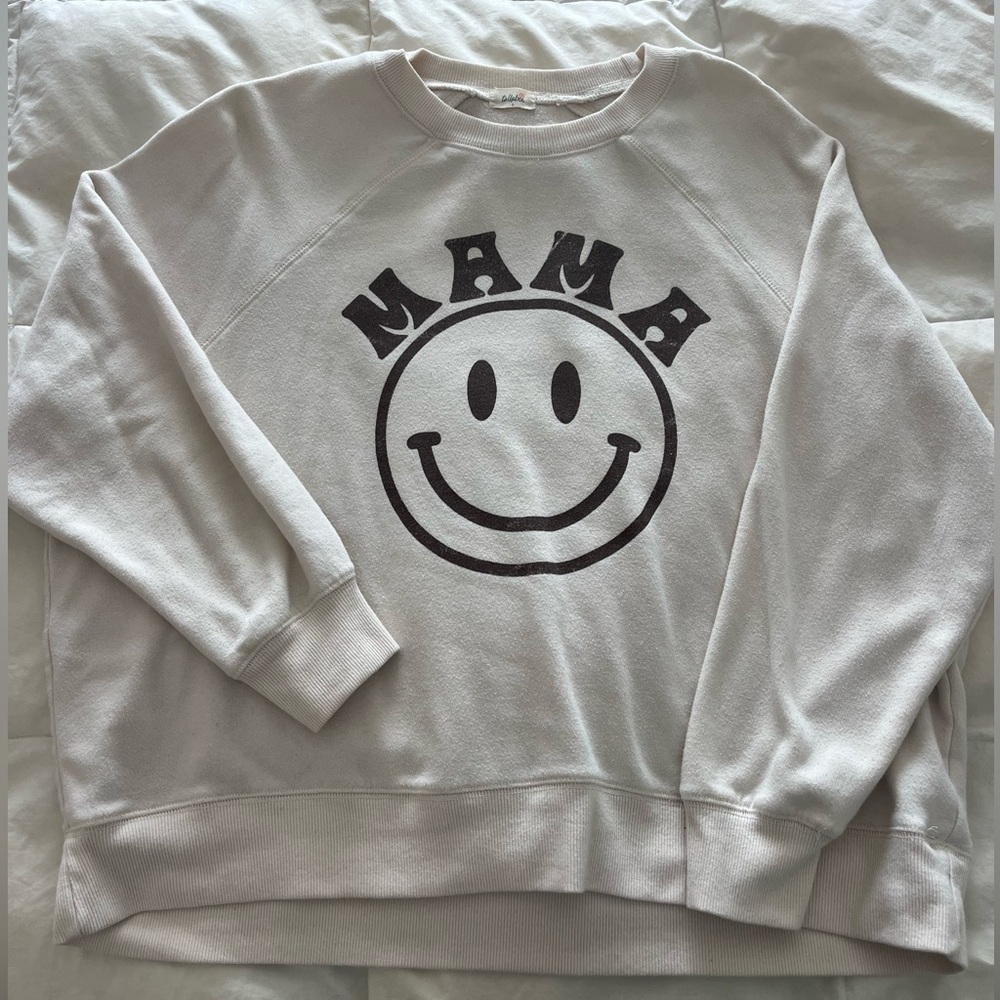 Tullabee Smiley Face MAMA crewneck